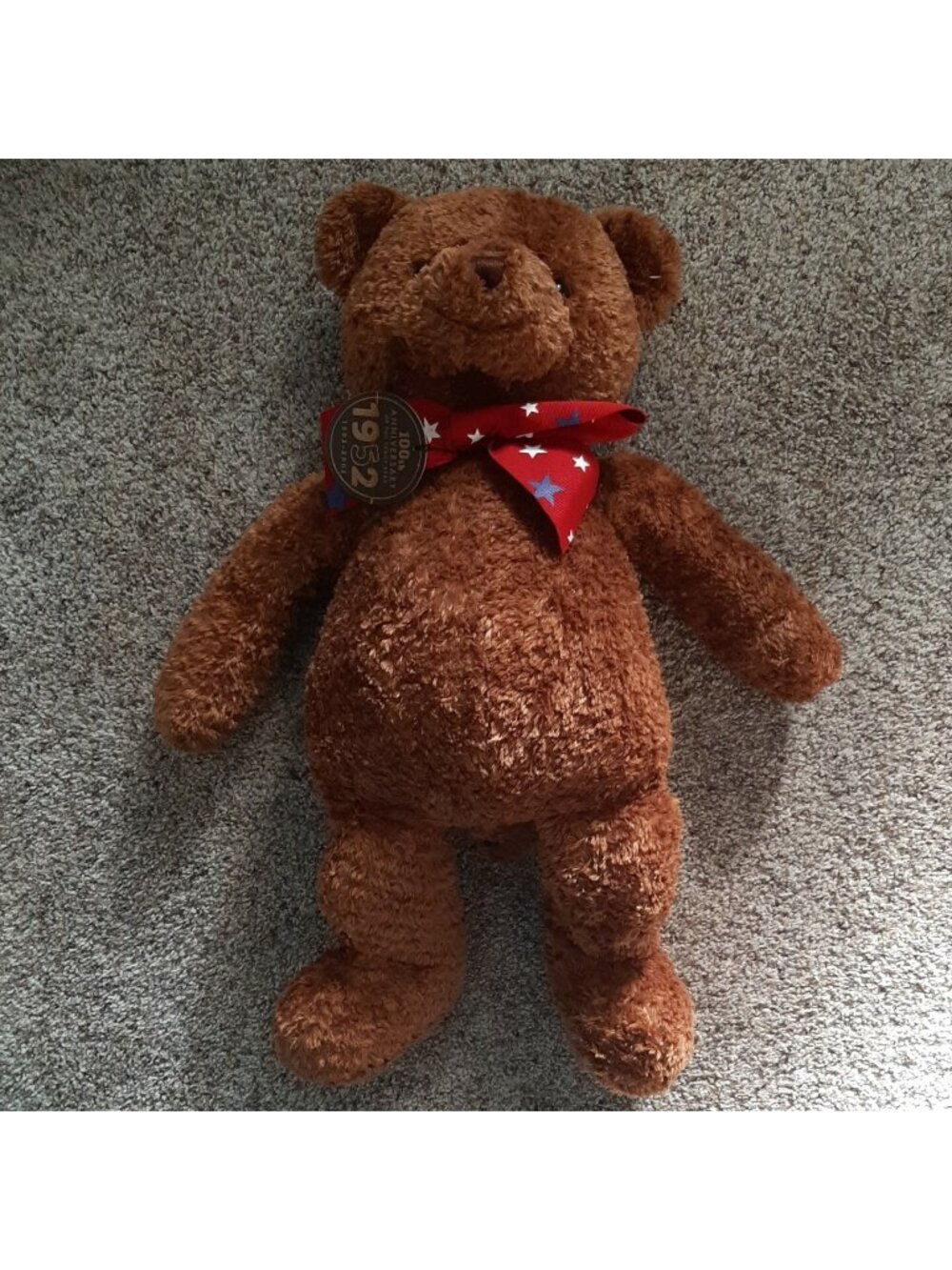 25" Teddy Bear 100th Anniversary 2002 Gund Plush Brown Stuffed Animal - Picture 4 of 7